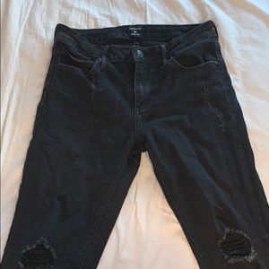 Just black low rise stretchy skinny jeans